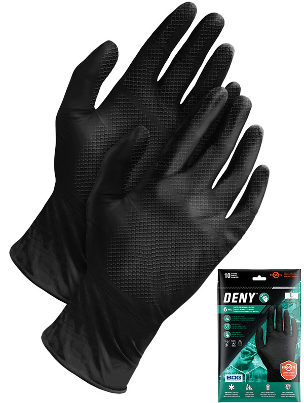 Guantes desechables de nitrilo de 6 mil